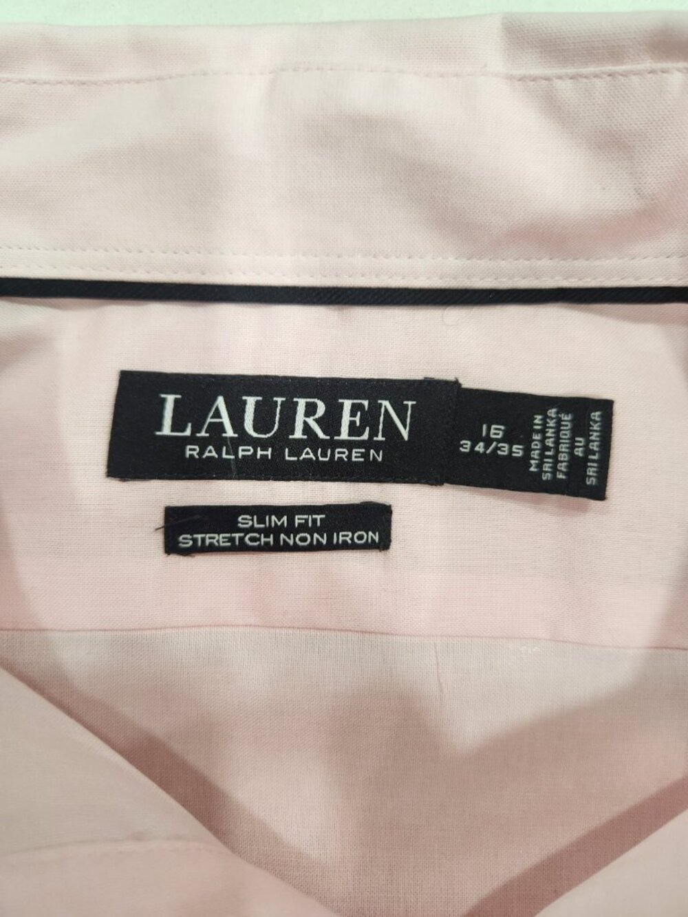 Lauren Ralph Lauren Dress Shirt Mens 16 34/35 White Pink Slim Fit NWT - Picture 4 of 13